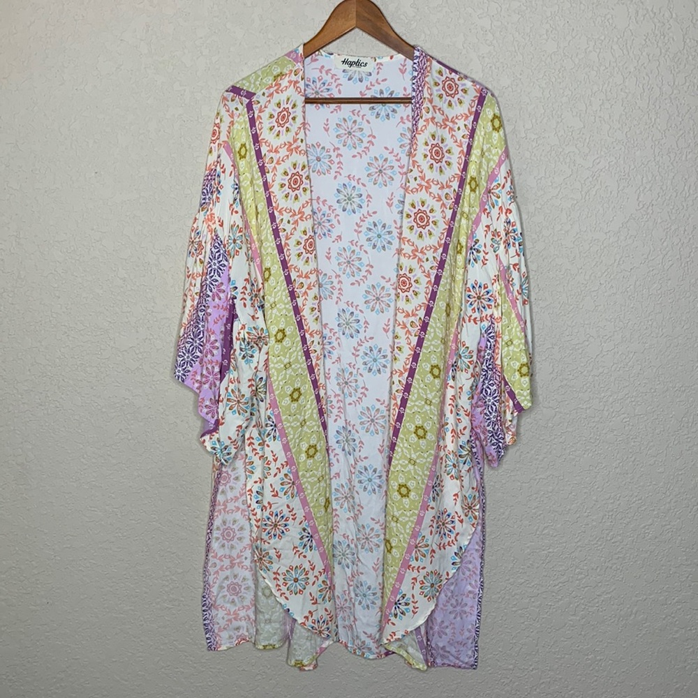 Haptics Floral Mixed Print Kimono